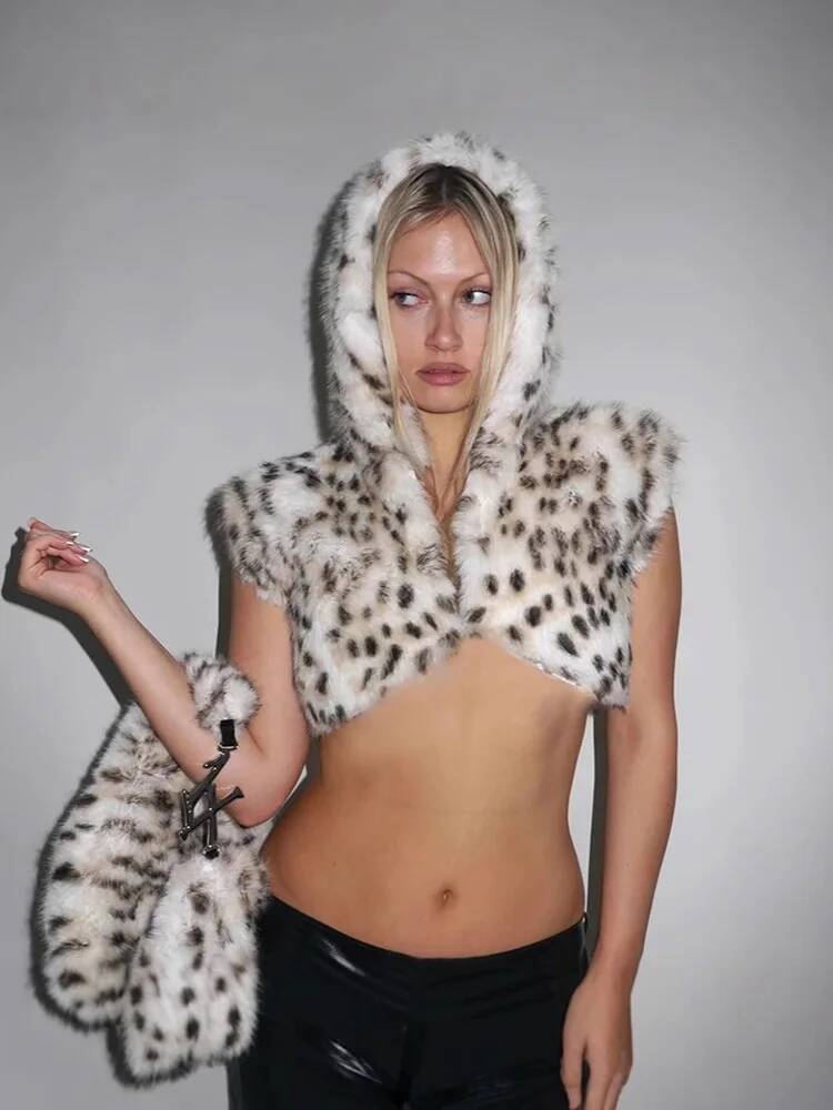 Winter Clothing Taiwan - 2026 Sexy Leopard Print Hooded Short