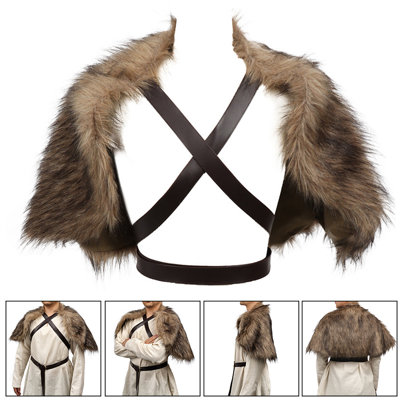 Jacket Winter Clothing - Viking Cloak Faux Fur Collar Cape