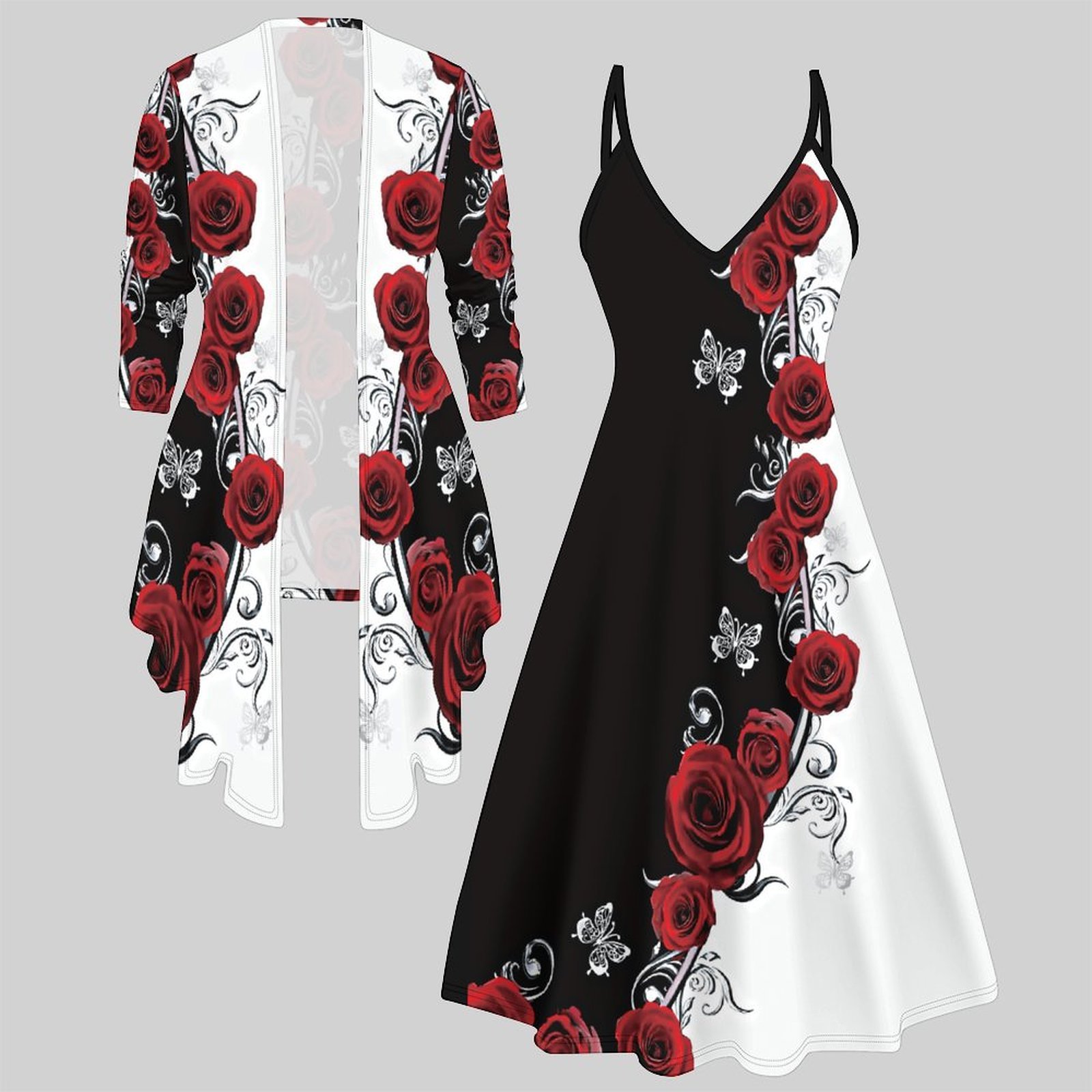 Winter Clothing Clearance Sale - Print Two Piece Set Women Midi