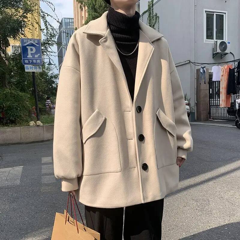 Korean Solid Color Wool Coats  - Winter Clothing Taiwan 评论和价格