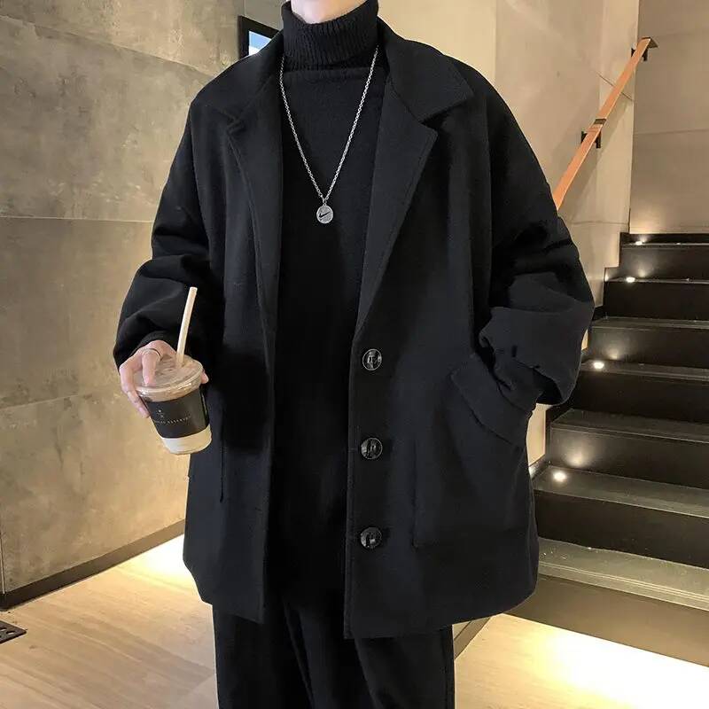 Korean Solid Color Wool Coats  - Winter Clothing Taiwan 评论和价格