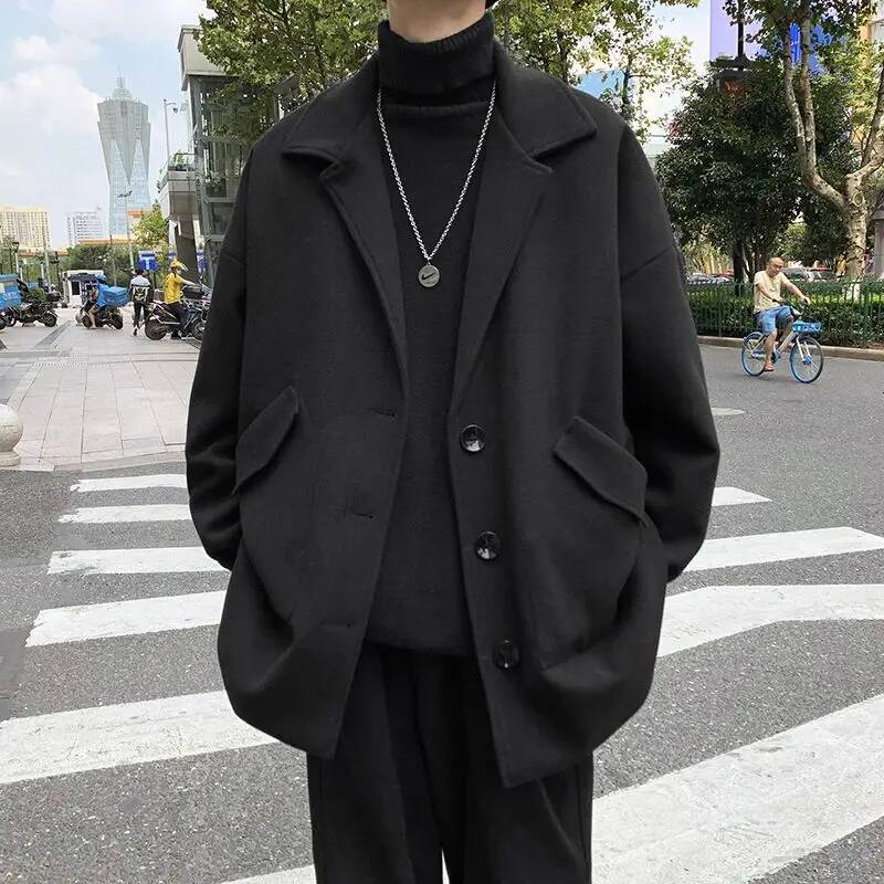 Korean Solid Color Wool Coats  - Winter Clothing Taiwan 评论和价格