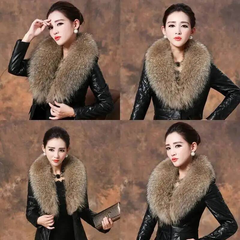 Natural Raccoon Fur Collar Rea - Winter Clothing Clearance Sale 评论和价格