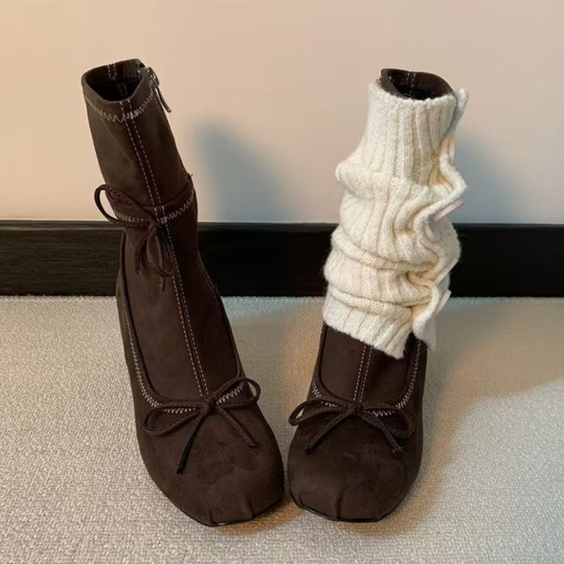 Bow High Heels Women Boots New - Winter Clothing Clearance Sale 评论和价格