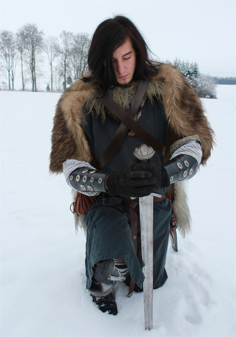 Viking Cloak Faux Fur Collar C - Jacket Winter Clothing 评论和价格