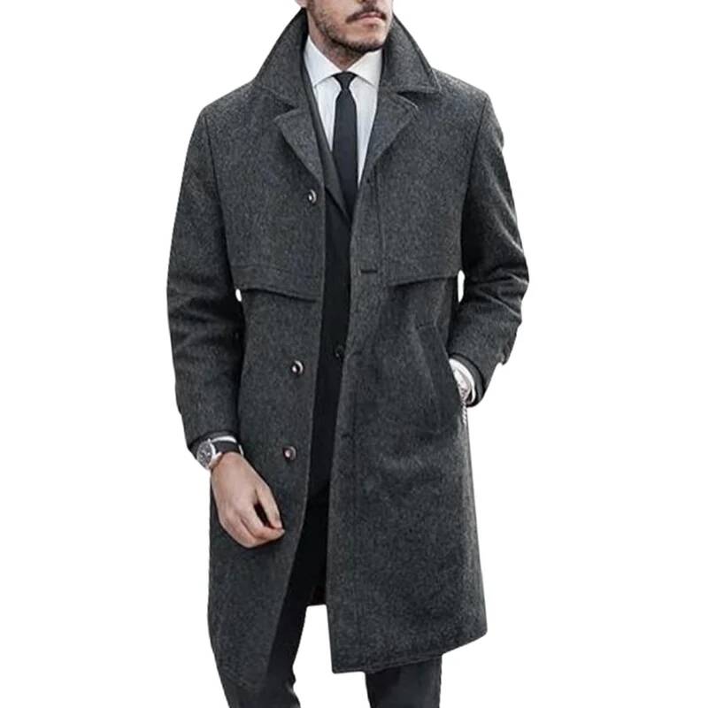 Men's Lapel Coat Office Street - Winter Clothing Taiwan 评论和价格