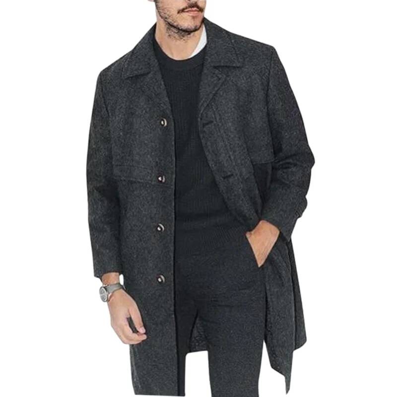Men's Lapel Coat Office Street - Winter Clothing Taiwan 评论和价格