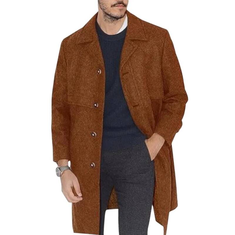 Men's Lapel Coat Office Street - Winter Clothing Taiwan 评论和价格