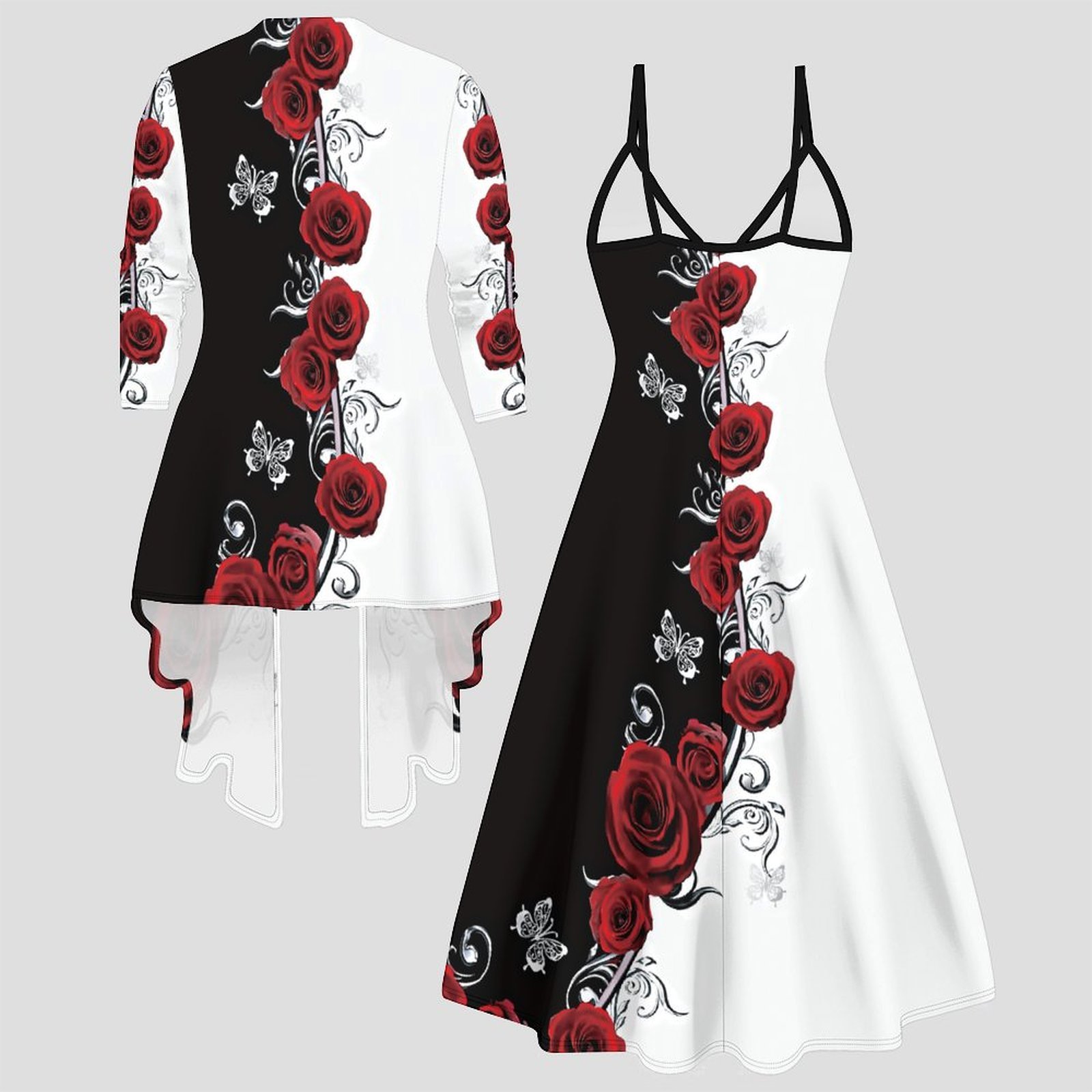 Print Two Piece Set Women Midi - Winter Clothing Clearance Sale 评论和价格