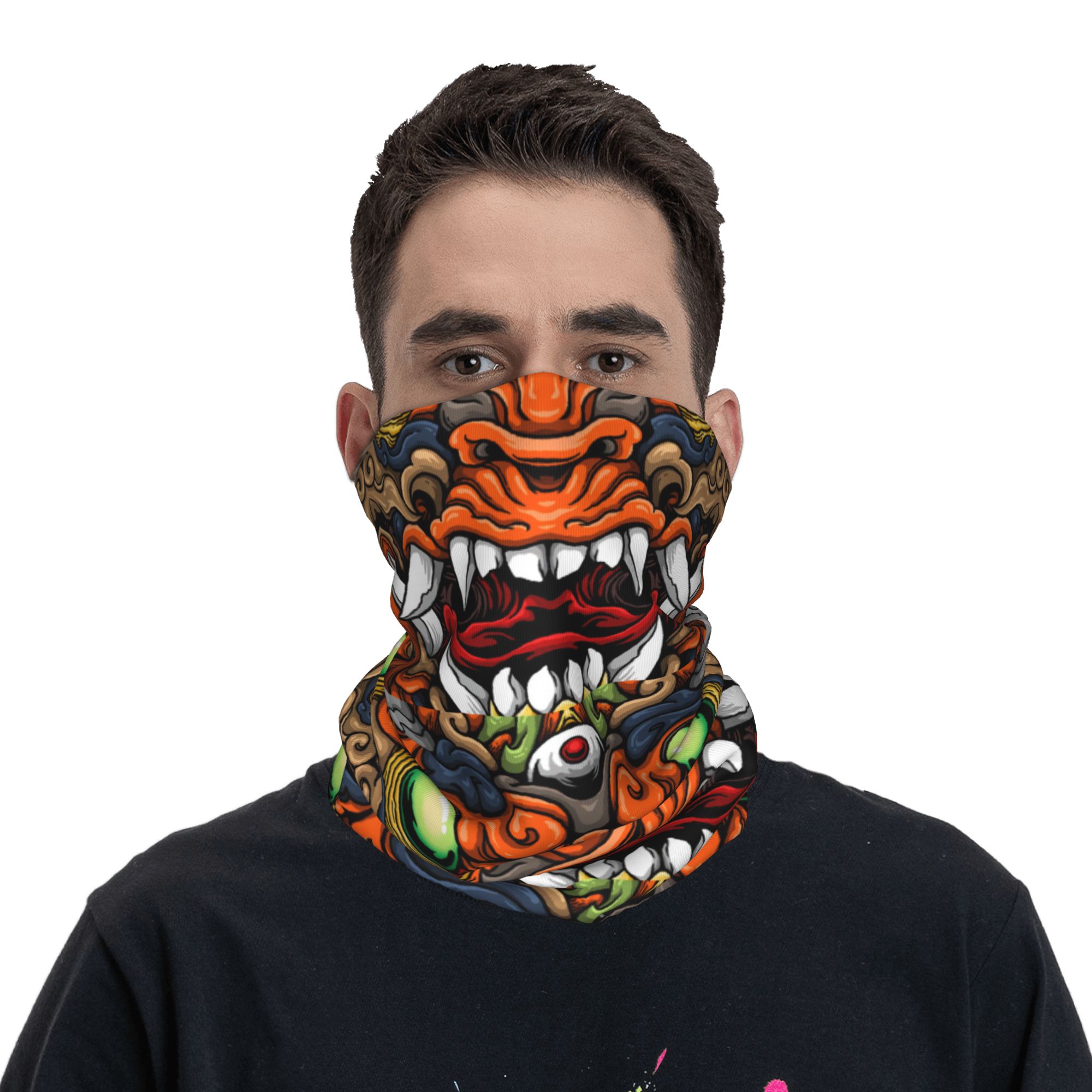 Custom Samurai Demon Oni Winte - Neck Gaiter Fleece 评论和价格